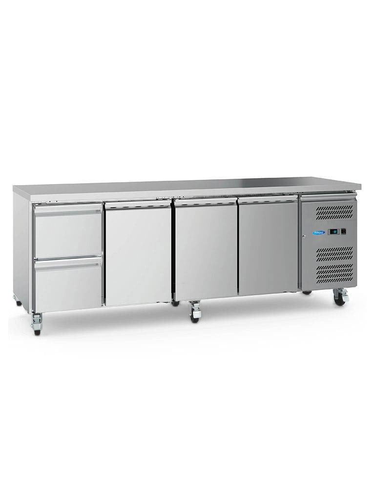 Koelwerkbank - 223 cm - 4 Deuren