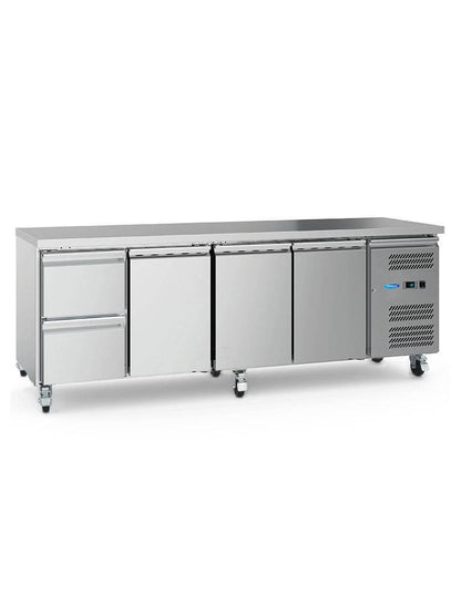 Koelwerkbank - 223 cm - 4 Deuren