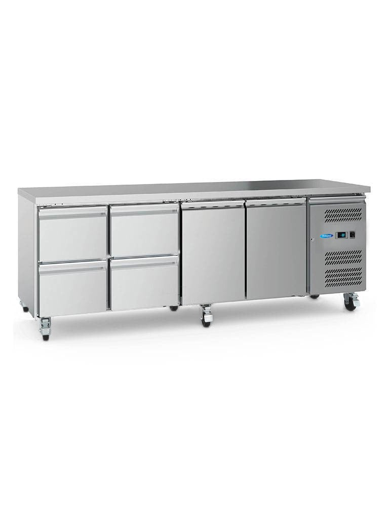 Koelwerkbank - 223 cm - 4 Deuren