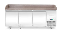 Pizzawerkbank met granieten werkblad, 3 deuren, Arktic, 375L, graniet, 230V/400W, 800x2010x(H)875mm