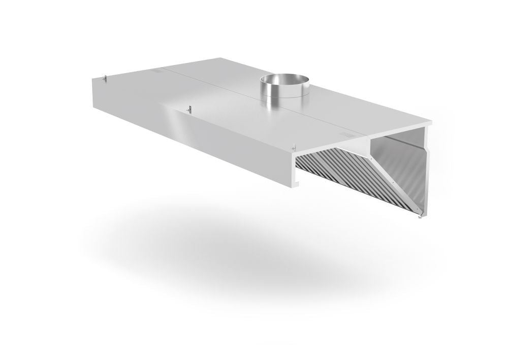 Wandgemonteerde afzuigkap, schuin model, HENDI, Profi Line, zonder verlichting, 1200x700x(H)450mm