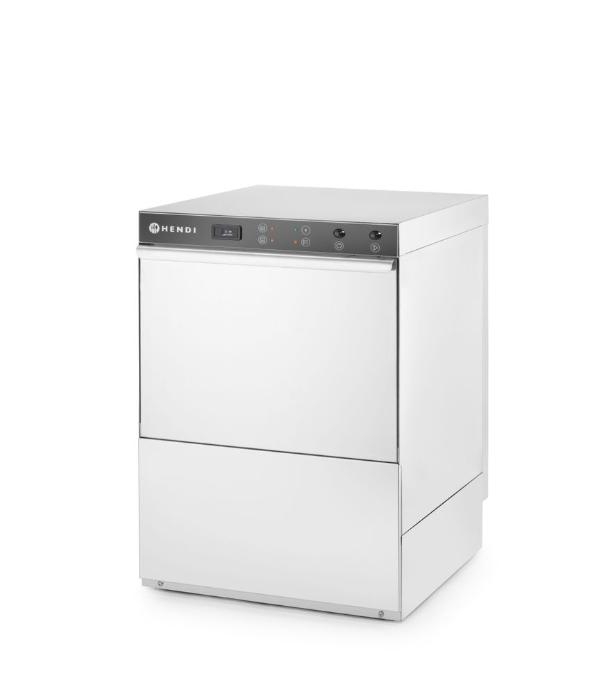 Vaatwasser 50x50 - elektronische bediening, HENDI, Budget Line, met afvoer en reinigingspomp, 400V/6600W, 570x600x(H)830mm