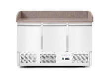 Pizzawerkbank met 3 deuren en koelvitrine 380+40L, Arktic, 254L, 230V/400W, 700x1400x(H)943mm