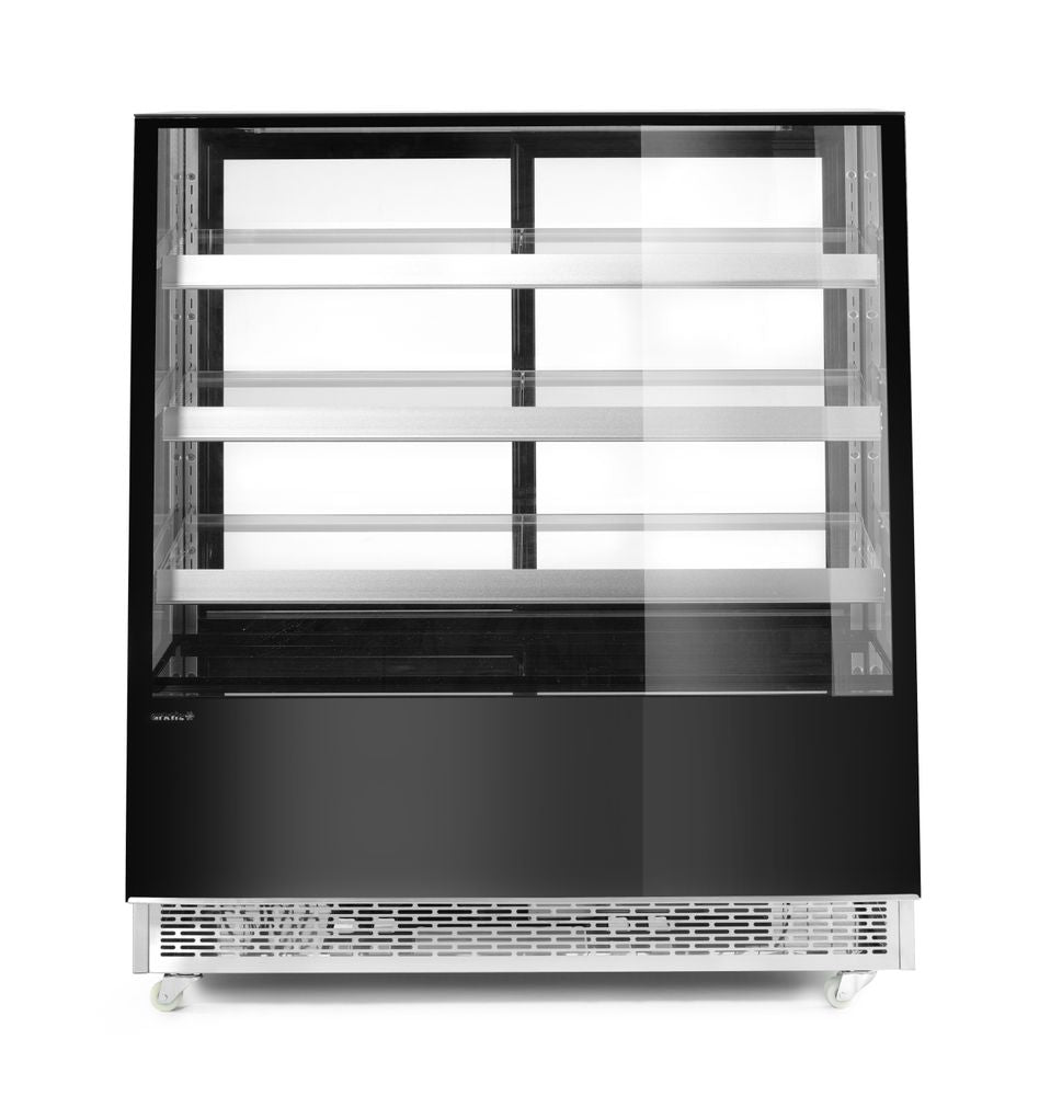 Koelvitrine met 3 schuine schappen, Arktic, Zwart, 230V/490W, 833x1200x(H)1460mm