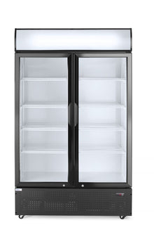 Backbar koelkast met lichtbak, dubbele deur, Arktic, 512L, Zwart, 230V/510W, 1120x585x(H)1900mm
