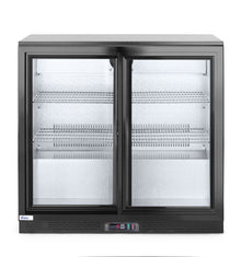 Backbar koelkast met schuifdeuren, Arktic, 158L, Zwart, 230V/160W, 520x900x(H)870mm