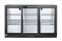 Backbar koelkast met drie schuifdeuren, Arktic, 254L, Zwart, 230V/160W, 1350x520x(H)865mm