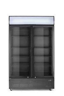 Backbar koelkast met lichtbak, dubbele deur, Arktic, 512L, Zwart, 230V/510W, 585x1120x(H)1900mm
