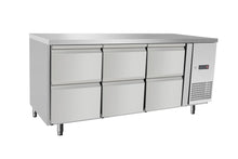 Koelwerkbank, 6 lades, Arktic, 204L, 230V/400W, 700x1795x(H)840mm