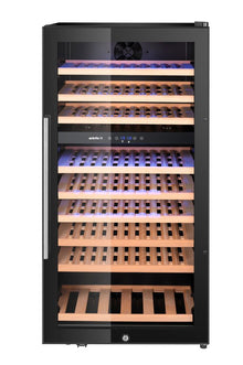 Wijnkoeler, 2 zones, 91 flessen, Arktic, Zwart, 569x595x(H)1215mm