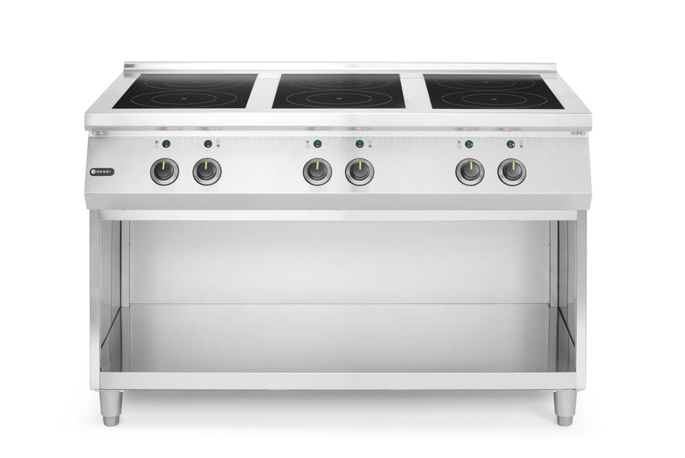 Inductiekookplaat met 6 kookzones, HENDI, 400V/25500W, 1200x700x(H)890mm