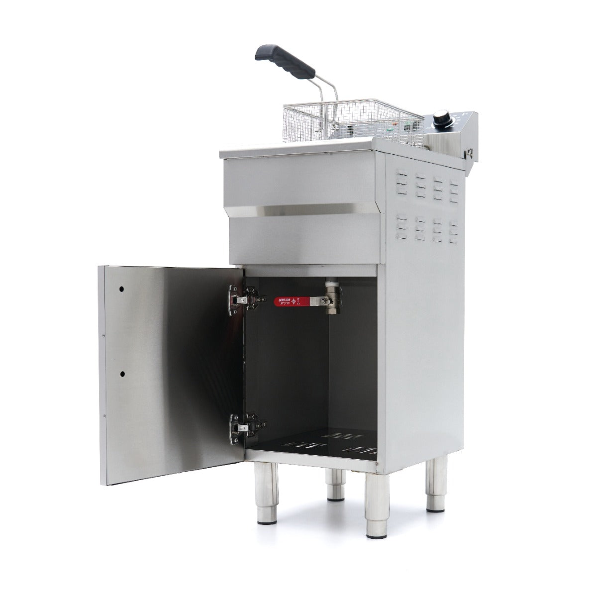 Frituurpan - 16 L - 1 Mand - met Tapkraan en Opbergruimte - 230V