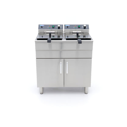 Frituurpan - 2 x 16 L - 2 Manden - met Tapkraan en Opbergruimte - 230V