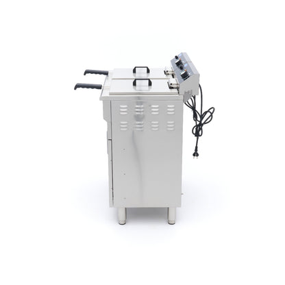 Frituurpan - 2 x 16 L - 2 Manden - met Tapkraan en Opbergruimte - 230V