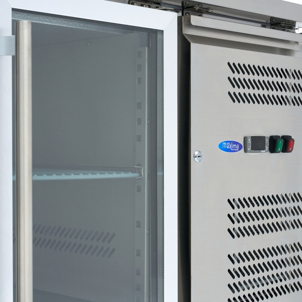 Koelwerkbank - 180 cm - 3 Glazen Deuren