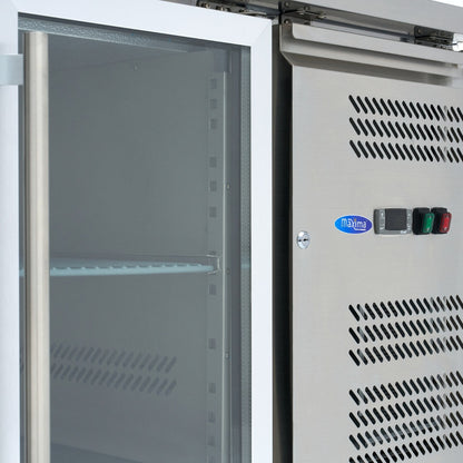 Koelwerkbank - 180 cm - 3 Glazen Deuren