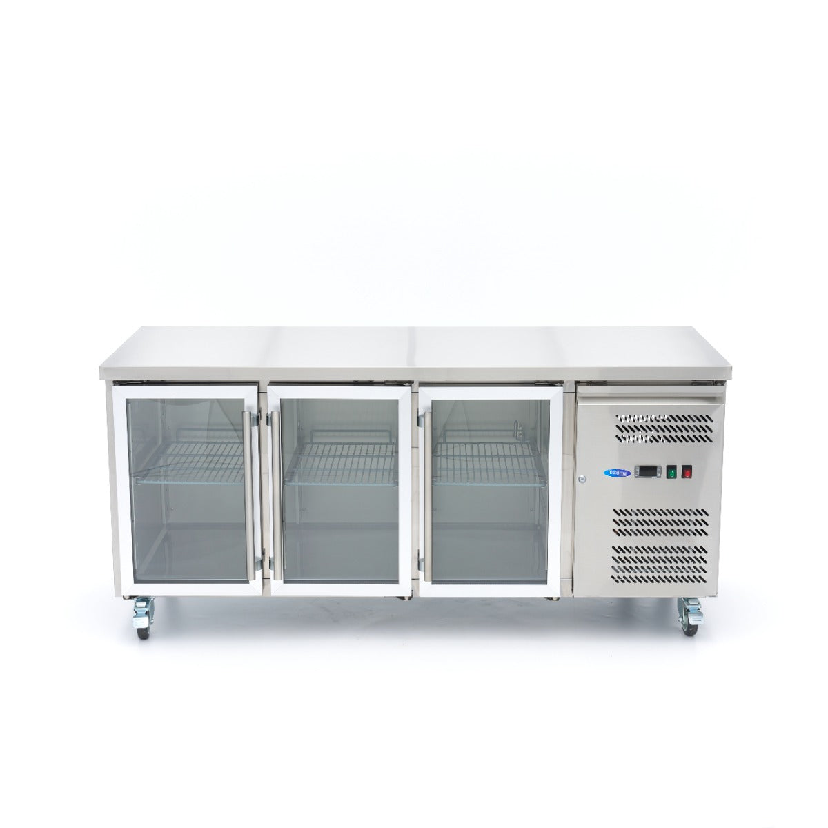 Koelwerkbank - 180 cm - 3 Glazen Deuren