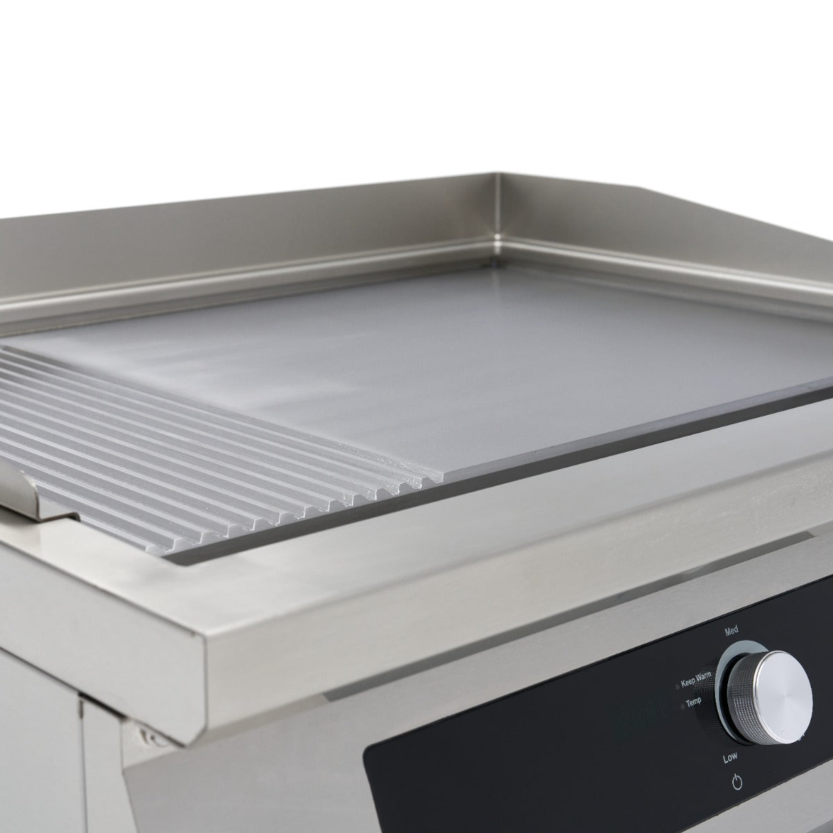 Inductie Grillplaat 700 - Glad en Gegroefd - 5000W - Dubbel
