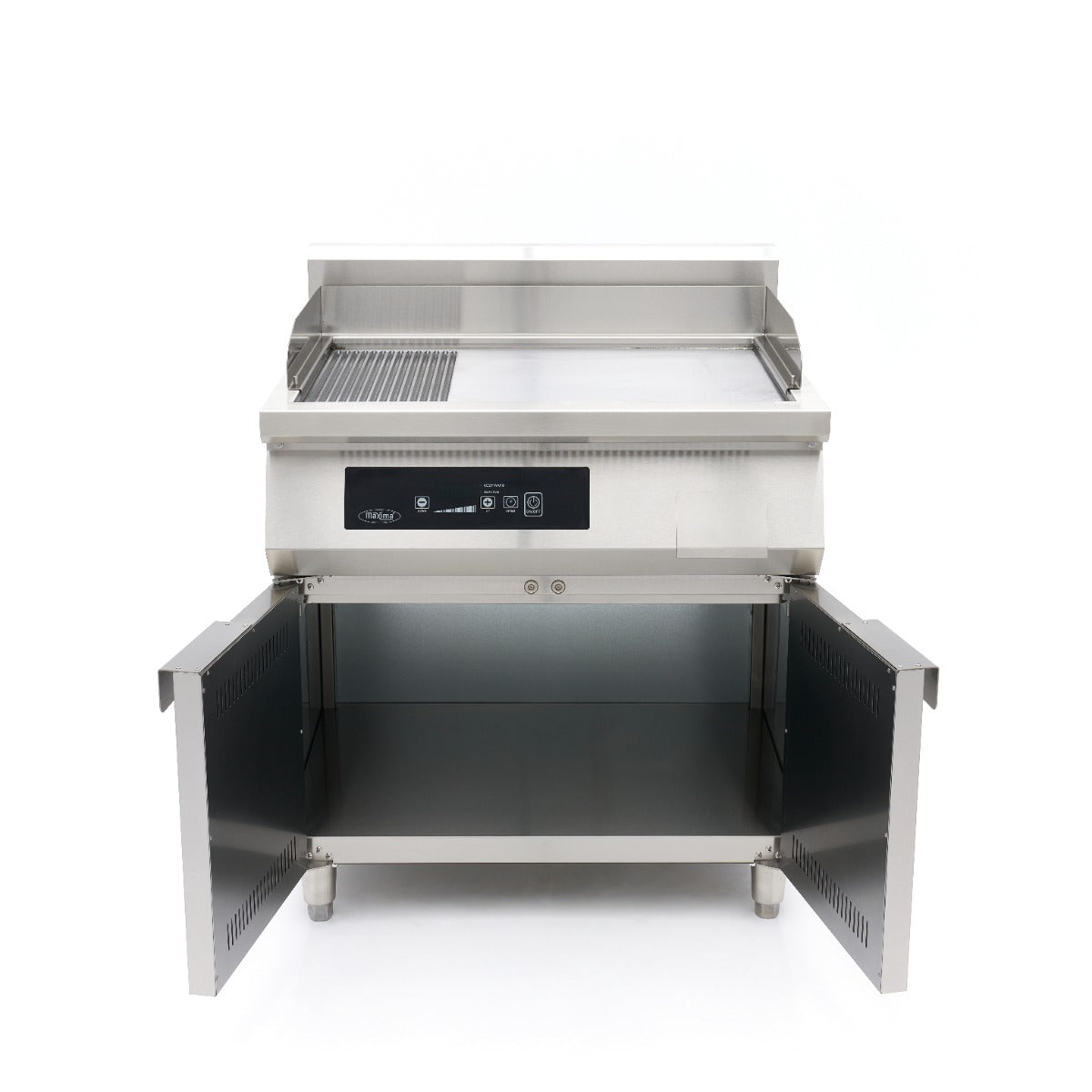 Inductie Grillplaat 700 - Glad en Gegroefd - 10000W - Dubbel - met Onderstel