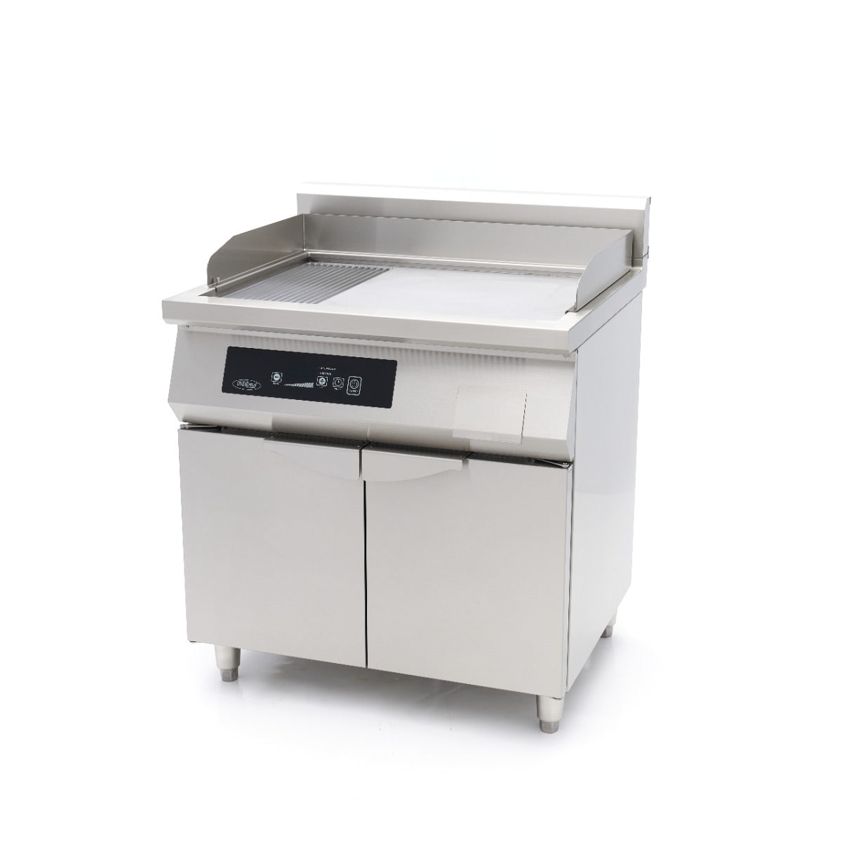 Inductie Grillplaat 700 - Glad en Gegroefd - 10000W - Dubbel - met Onderstel