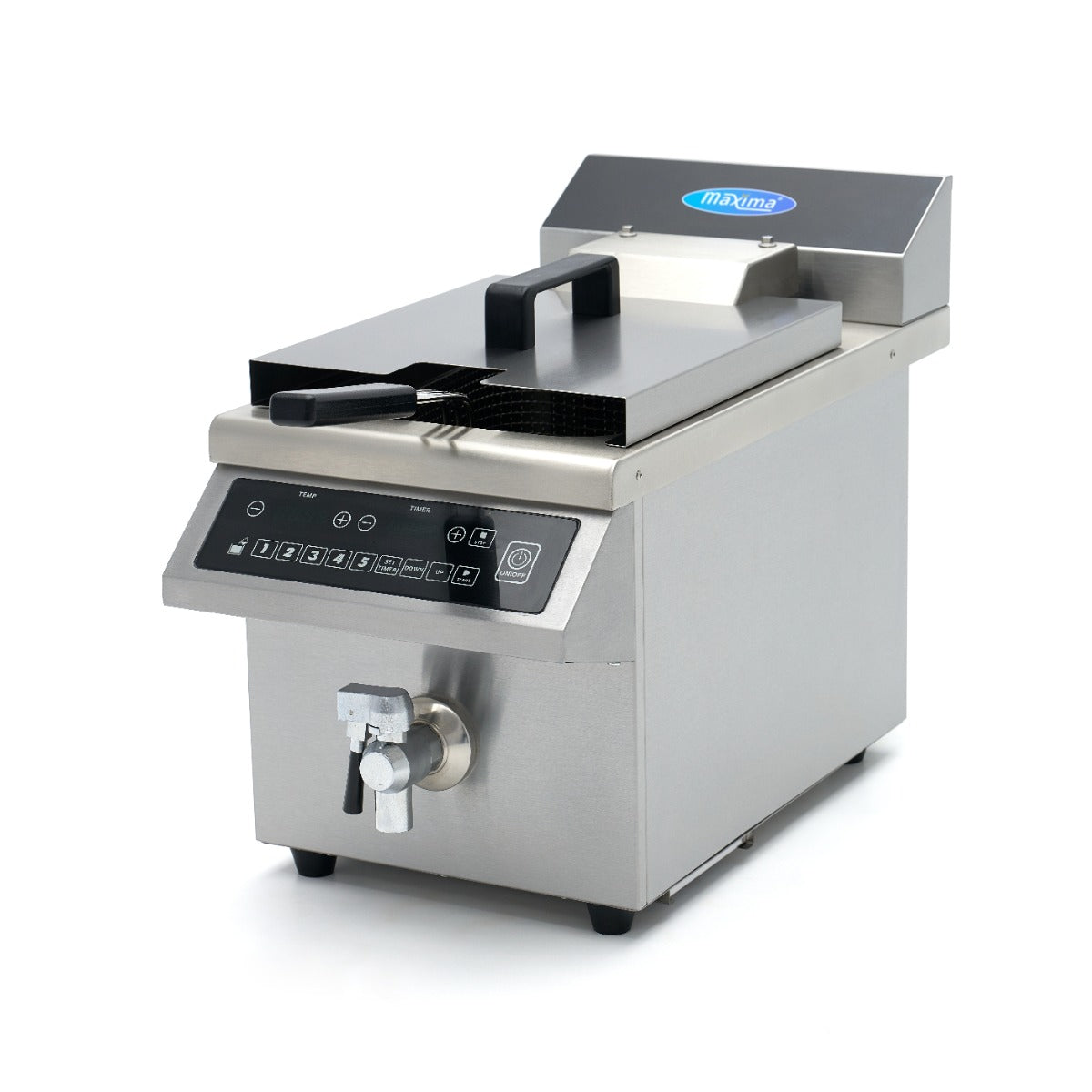 Frituurpan - 8 L - 1 Mand - Inductie - Liftsysteem - met Tapkraan