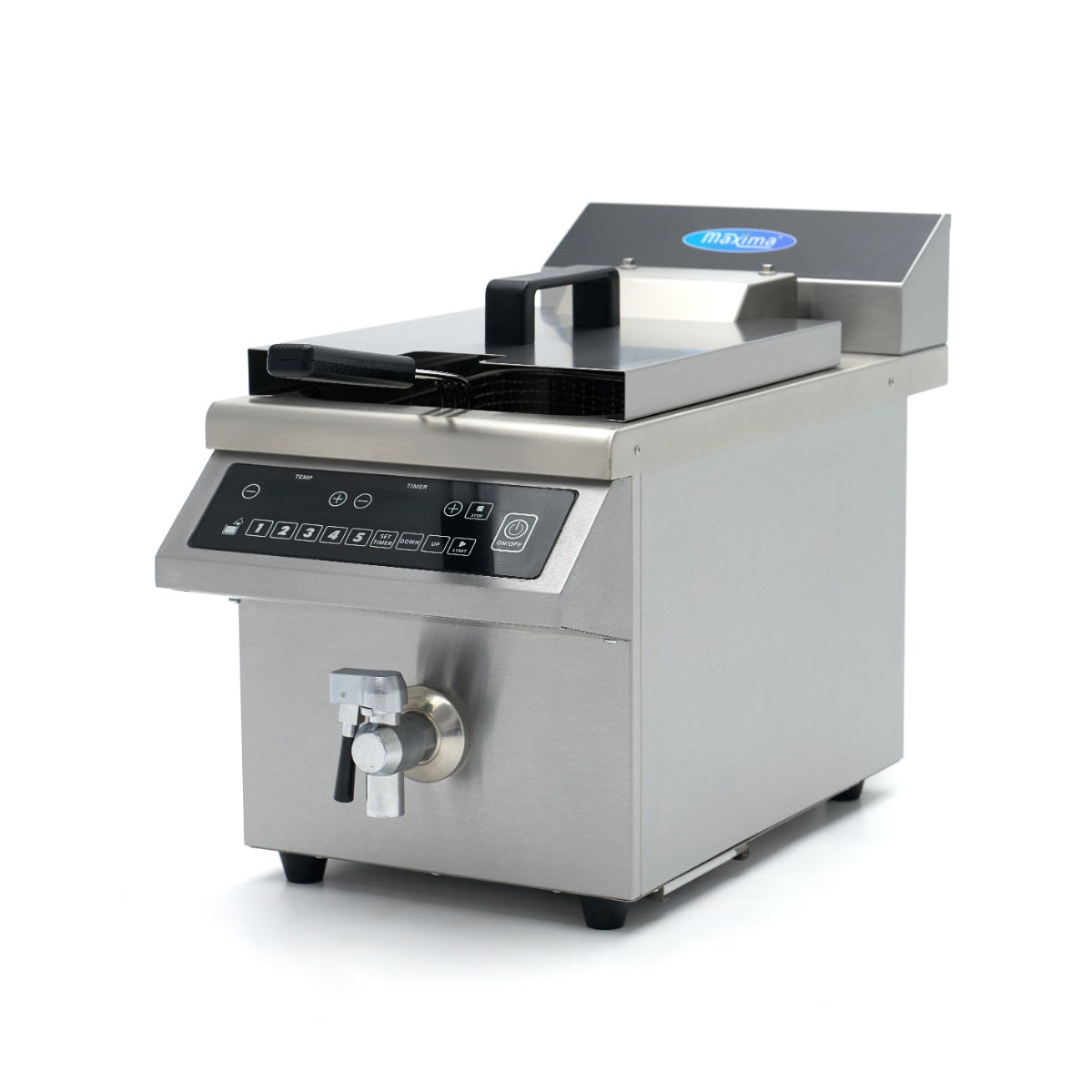 Frituurpan - 8 L - 1 Mand - Inductie - Liftsysteem - met Tapkraan