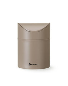 Tafelformaat prullenbak met schommeldeksel, HENDI, 1,2L, Beige, ⌀120x(H)165mm