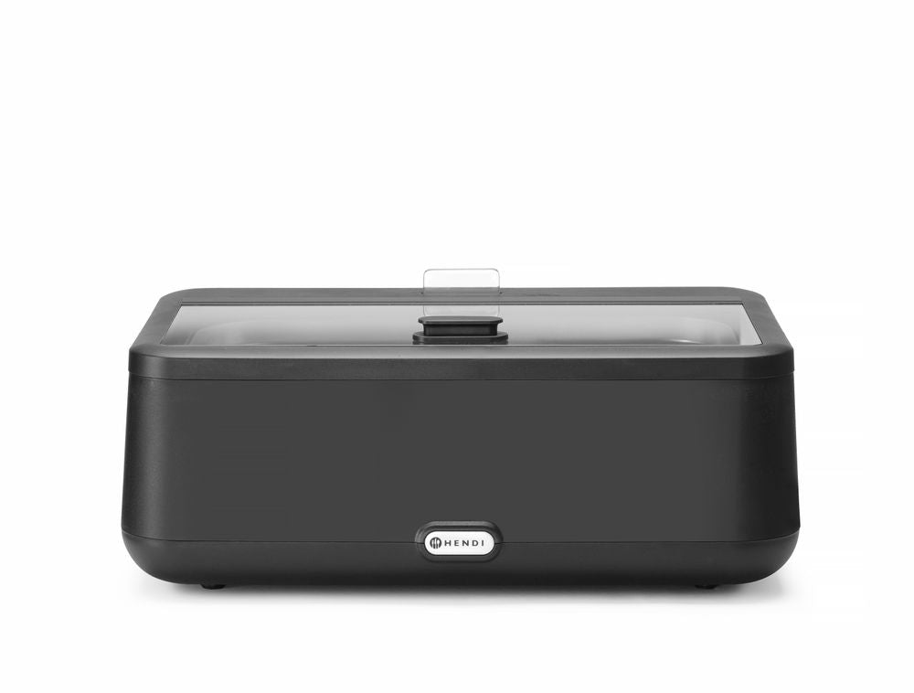 Chafing dish UNIQ, HENDI, designed by Robert Bronwasser, GN 1/1, Zwart, 230V/700W, 607x402x(H)245mm
