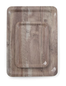 Dienblad van melamine met hout bedrukking, AmerBox, Hout donker, 370x530mm