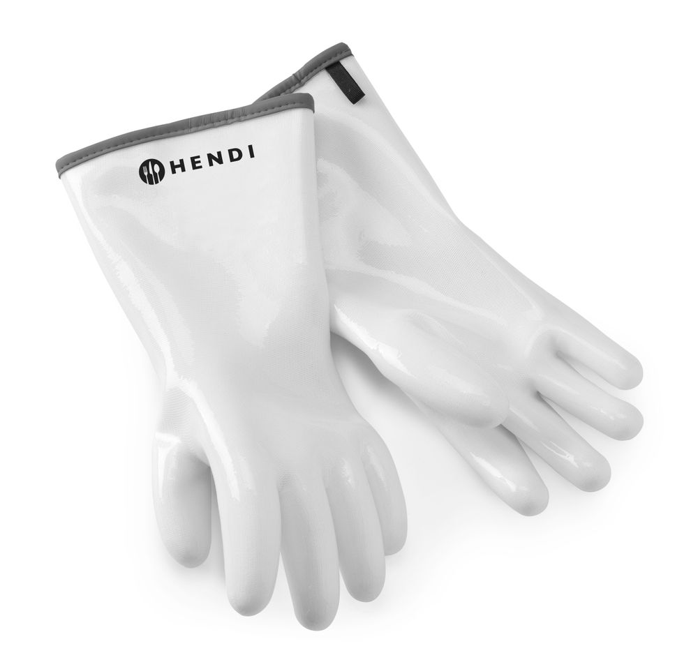 Handschoenen met siliconencoating, HENDI, Wit, 2 st., (L)330mm