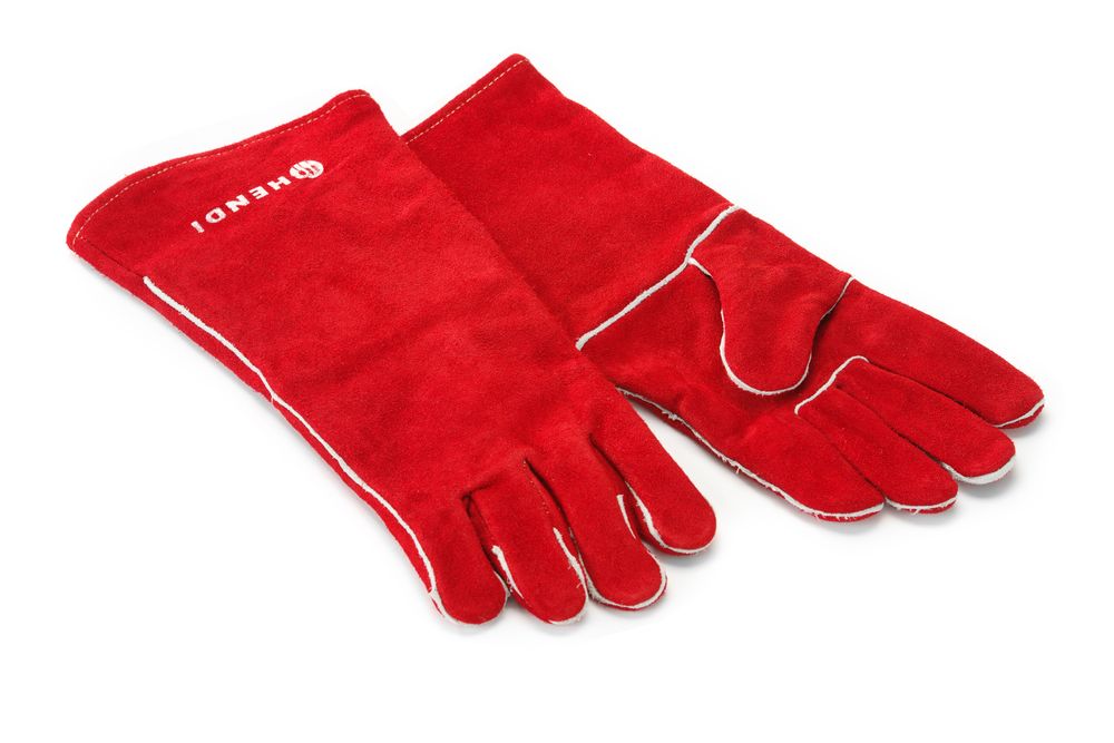 Hittebestendige handschoenen, leer, HENDI, Rood, 2 st., (L)410mm