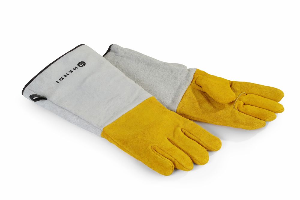 Hittebestendige leren barbecue handschoenen - 2 stuks, HENDI, 2 st., (L)460mm