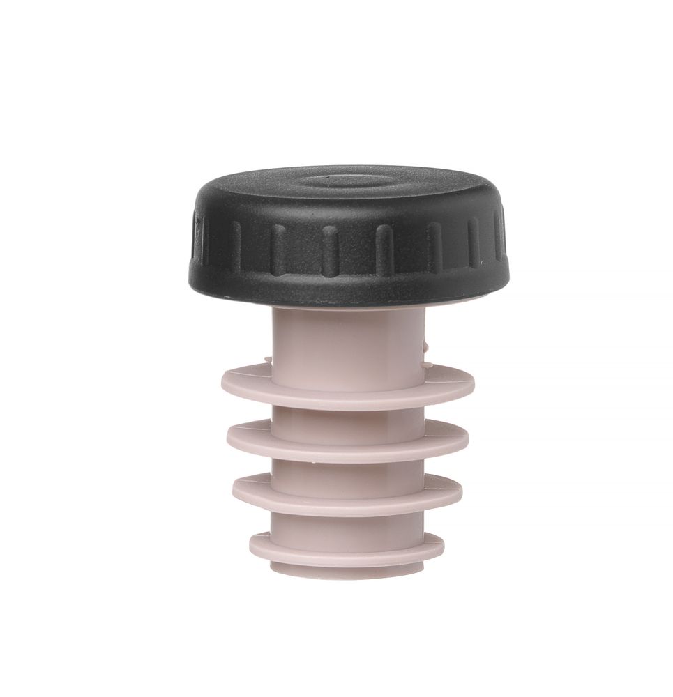 Stopper met dop – 6 stuks., BarUp, Zwart, 6 st., ⌀30x(H)37mm