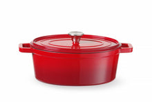 Braadpan geëmailleerd gietijzer, HENDI, 4,4L, Rood, 365x290x(H)115mm, Ovaal
