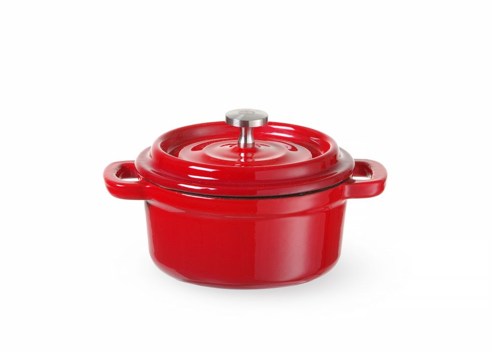 Braadpan geëmailleerd gietijzer, HENDI, 0,27L, Rood, 130x100x(H)48mm, Rond