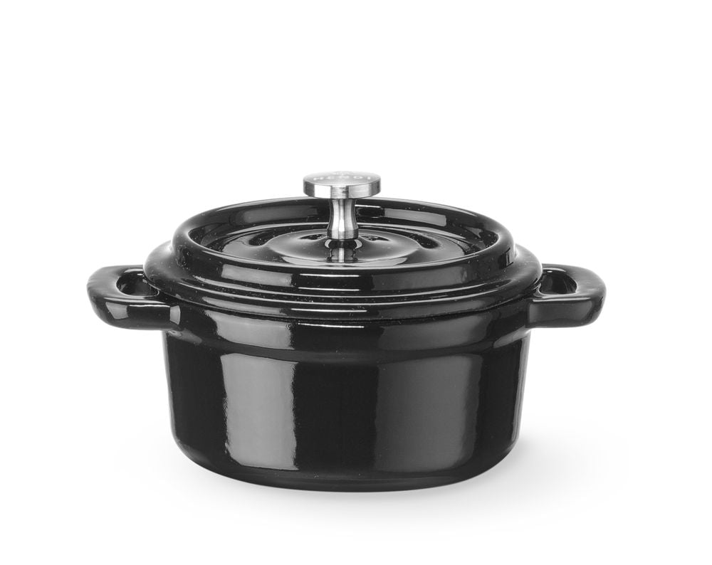Braadpan geëmailleerd gietijzer, HENDI, 0,27L, Zwart, 130x100x(H)48mm, Rond