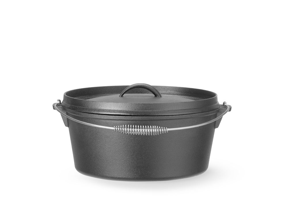 Gietijzeren pan, HENDI, 7,2L, Zwart, ⌀310x(H)130mm, Rond