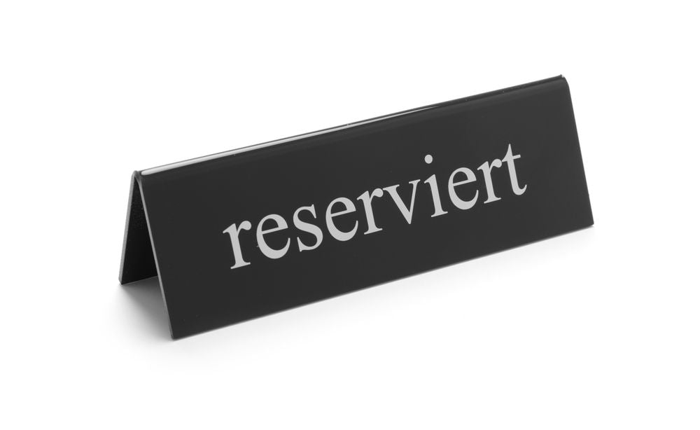 Tafelstandaard gereserveerd, HENDI, reserviert, 130x30x(H)38mm