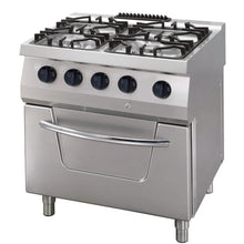 Heavy Duty Fornuis - 4 Pitten - Dubbel - 70 cm Diep - 33 kW - Gas incl. Elektrische Oven