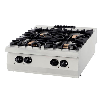 Premium Kookplaat - 4 Pitten - Dubbel - 90 cm Diep - 40 kW - Gas