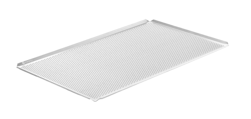 Tray, geperforeerd, 4 randen, HENDI, Zilver, 600x400x(H)10mm, Rechthoekig