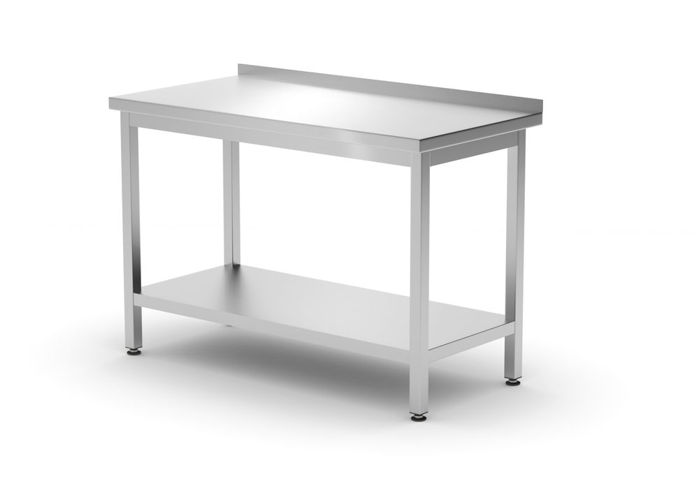 Wandtafel met plank – geschroefd, diepte 600 mm, HENDI, Profi Line, 1200x600x(H)850mm