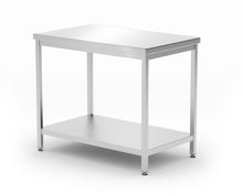 Centrale tafel met plank – geschroefd, diepte 600 mm, HENDI, Profi Line, 1000x600x(H)850mm