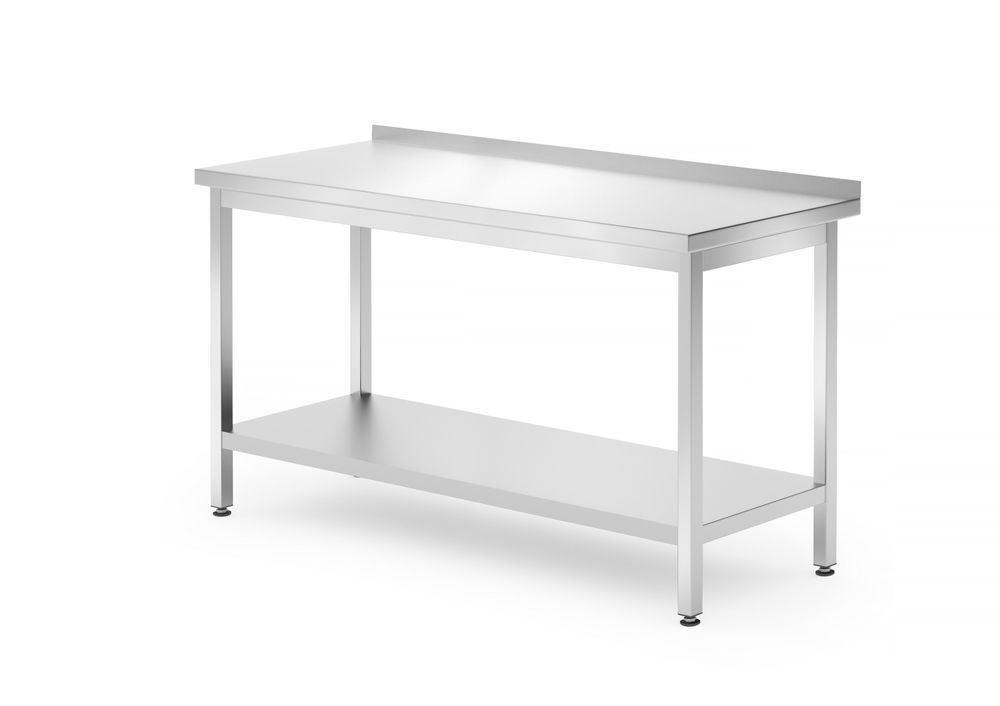 Wandtafel met plank – geschroefd, diepte 700 mm, HENDI, Profi Line, 1400x700x(H)850mm