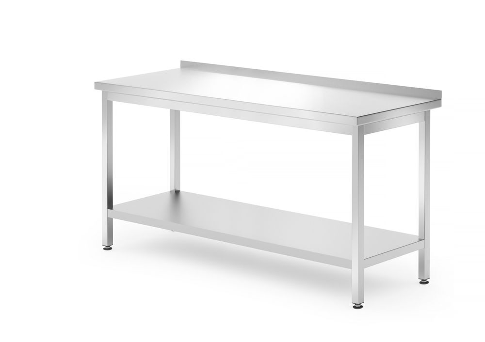 Wandtafel met plank – geschroefd, diepte 700 mm, HENDI, Profi Line, 1600x700x(H)850mm
