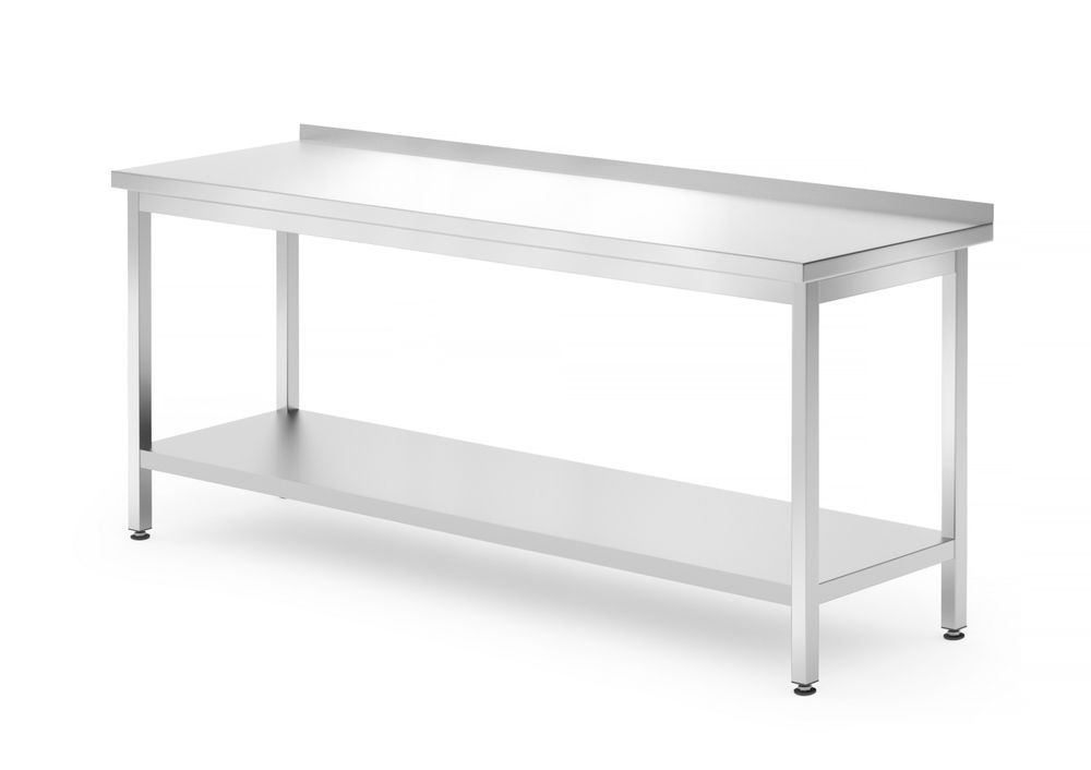Wandtafel met plank – geschroefd, diepte 700 mm, HENDI, Profi Line, 1800x700x(H)850mm