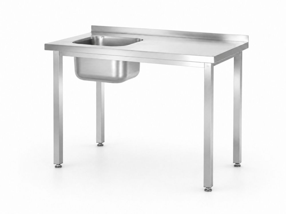 Spoeltafel, met bouten, HENDI, Kitchen Line, Spoelbak aan de linkerkant, 1000x600x(H)850mm