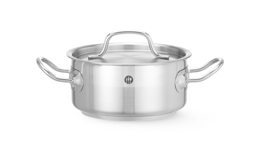 Kookpan laag - met deksel, HENDI, Profi Line, 1,5L, ⌀160x(H)75mm