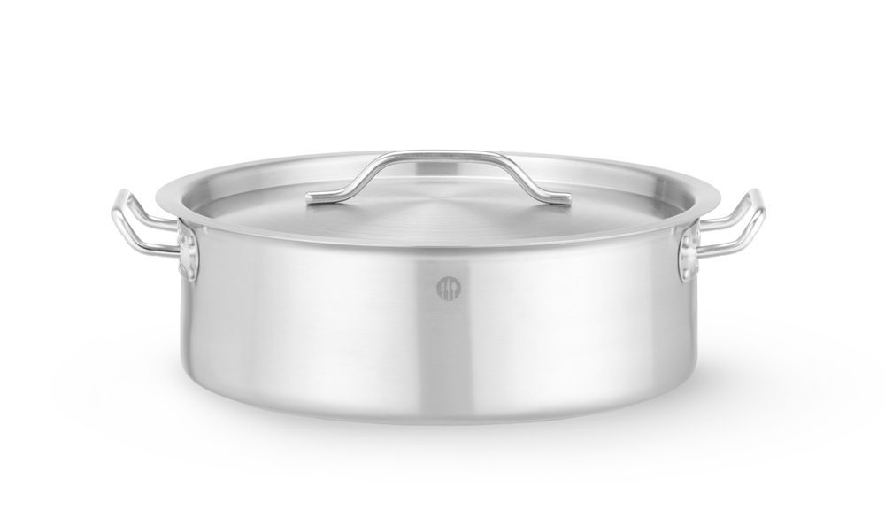 Laag kookpan - met deksel, HENDI, 8,5L, ⌀320x(H)110mm, Rond