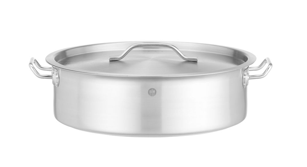 Laag kookpan - met deksel, HENDI, 10,8L, ⌀360x(H)110mm, Rond